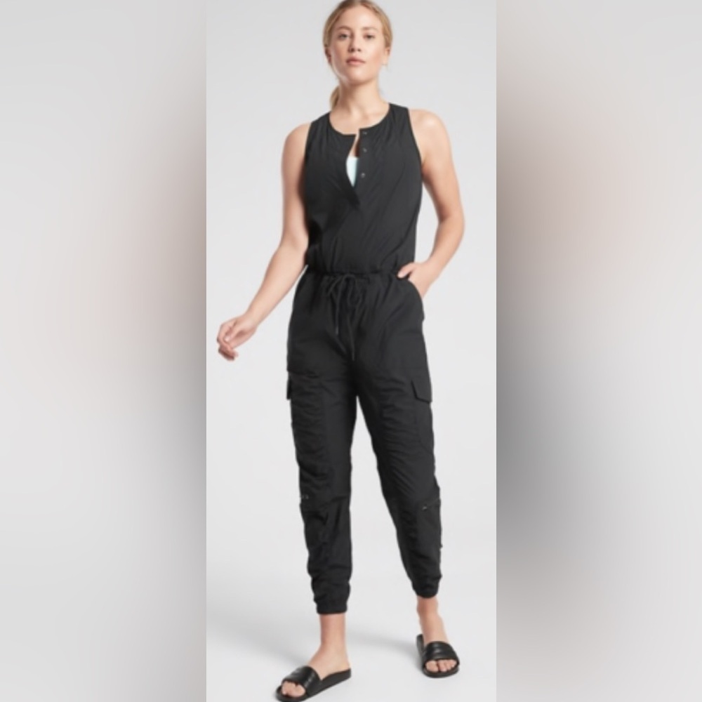 Women's Athleta Black Canopy Parachute Sleeveless Romper